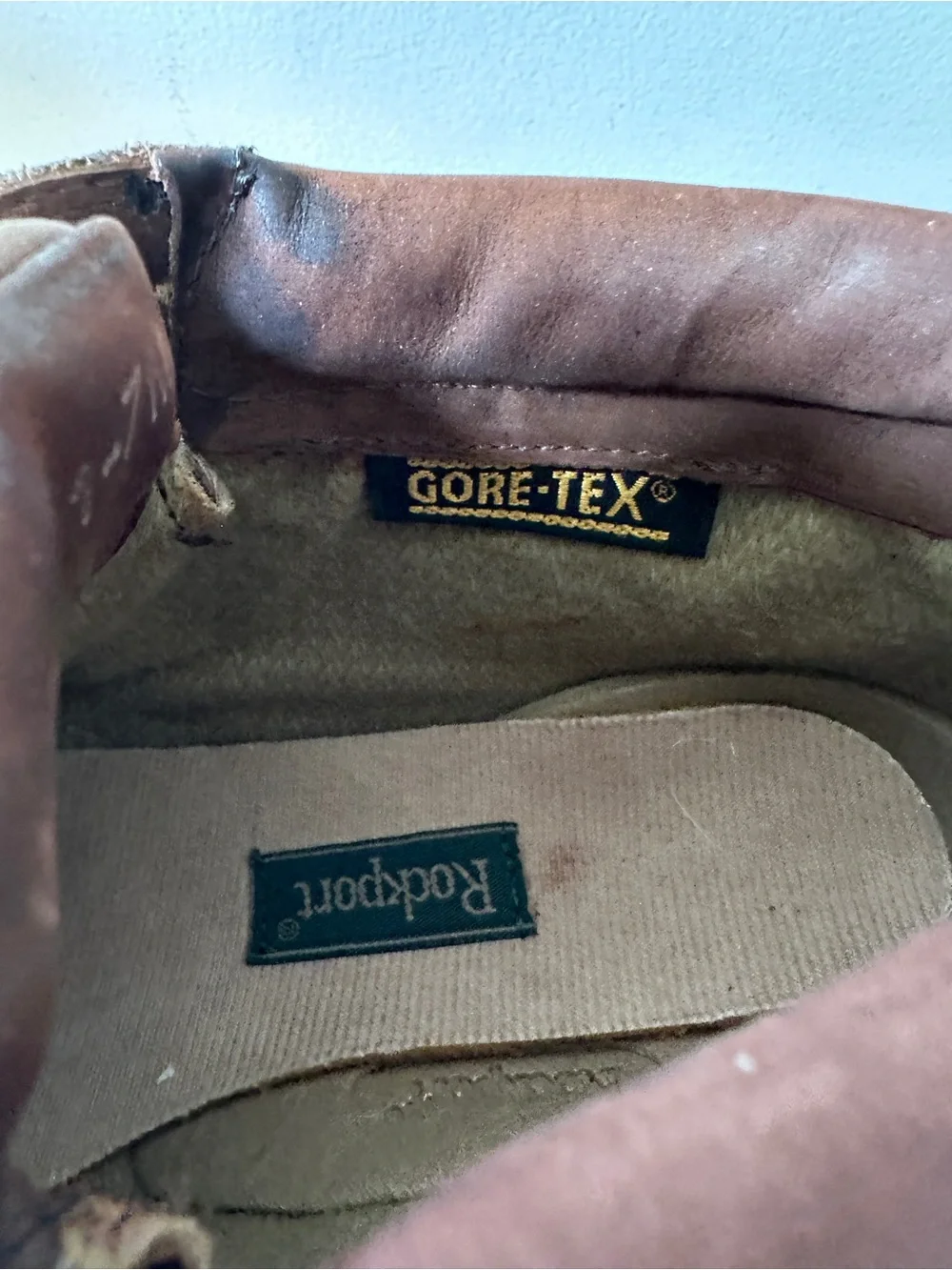 Vintage Rockport Gore-Tex Leather Moc Toe Chukka Boots Size 7M‎ Made in Portugal